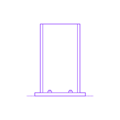 Buildings Steel Connections Base Plate Inner Bolts Sketch Style Svg Vector, Free Vectors File